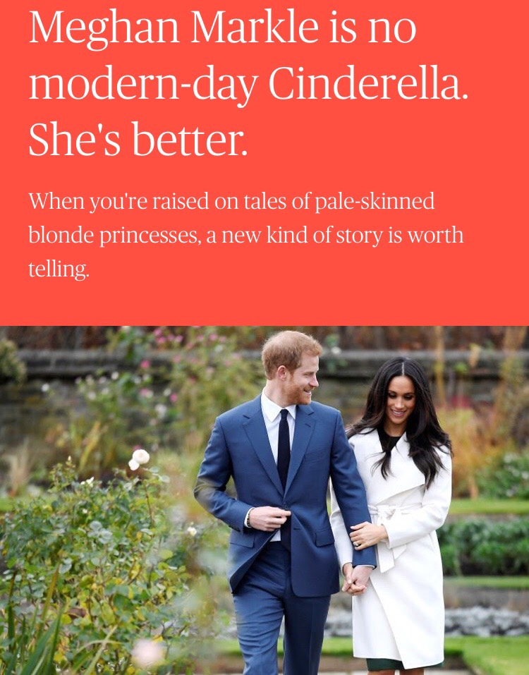 Tựa bài của NBC News - "Meghan Markle is no modern-day Cinderella. She's better"
