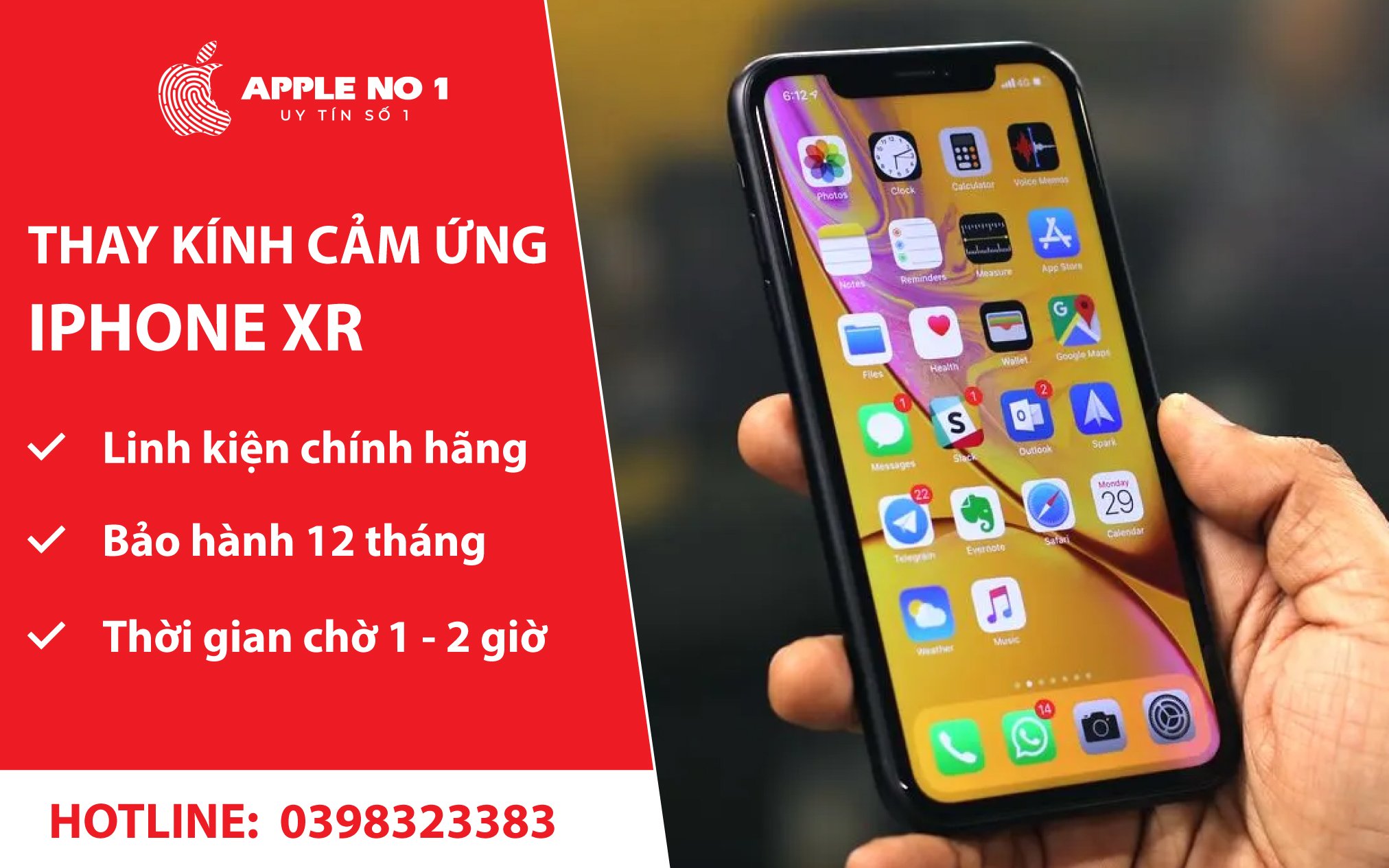 thay kinh cam ung iphone xr gia re, lay ngay tai Ha Noi